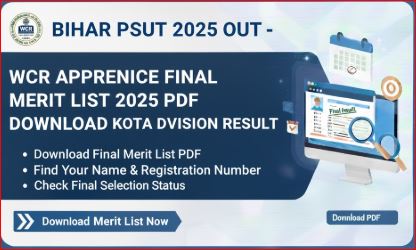 WCR Apprentice Final Merit List 2025 PDF Download Kota Division Result